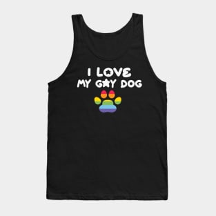 I Love My Gay Dog Heart Funny LGBT Tank Top